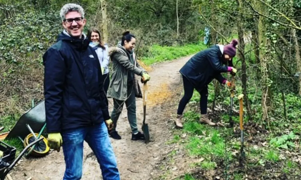 a group of people in nature