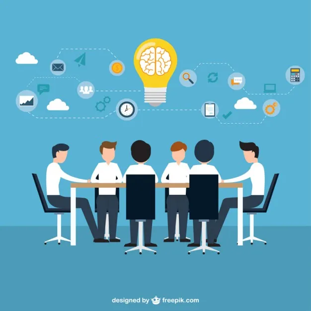 team business brainstorming